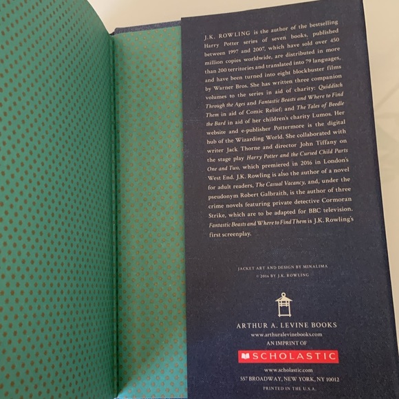 Hardcover Fantastic Beasts and where to find them by J.K. Rowling fantasy book - Picture 11 of 15